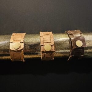 Square Link Leather Cuff